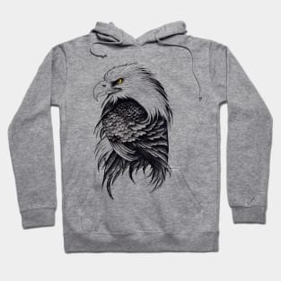 Eagle Wild Animal Nature Illustration Art Tattoo Hoodie